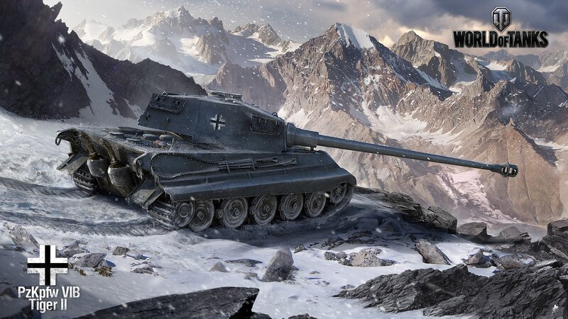 Tiger II tank in snowy mountains