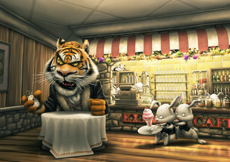 Tiger in a Cafe — Brown