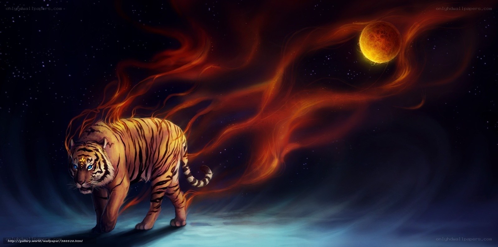 tiger in cosmic fire