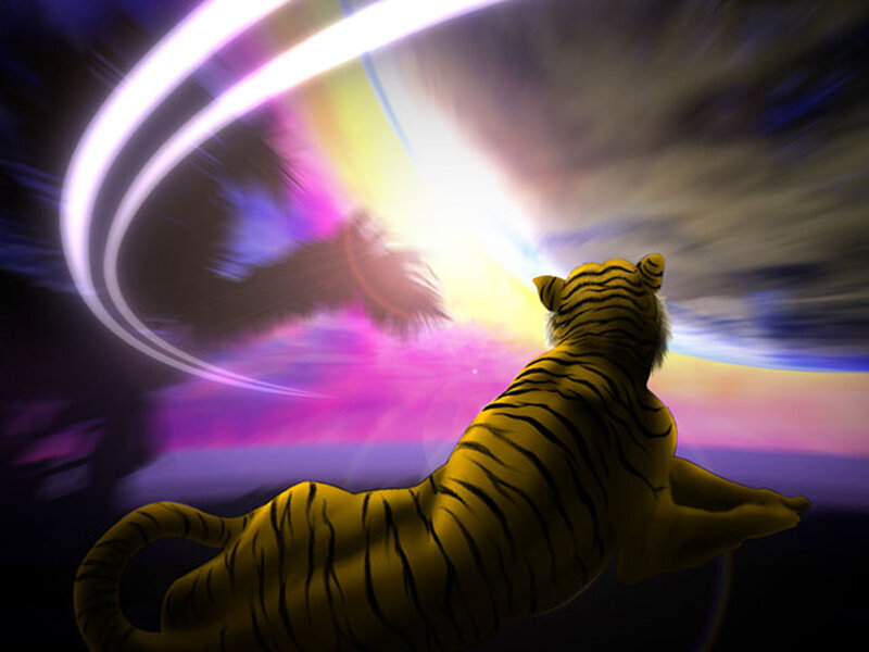 Tiger in Motion — Yellow