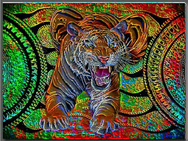 Tiger in Psychedelic Art
