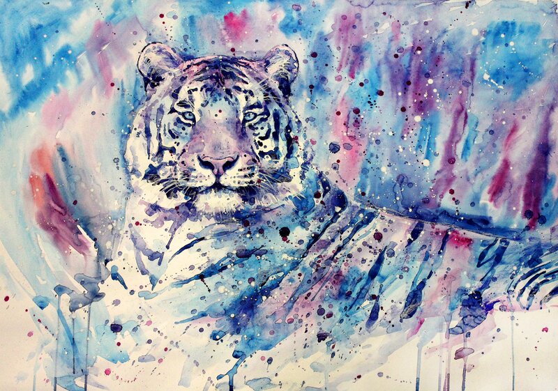 Tiger in Watercolor