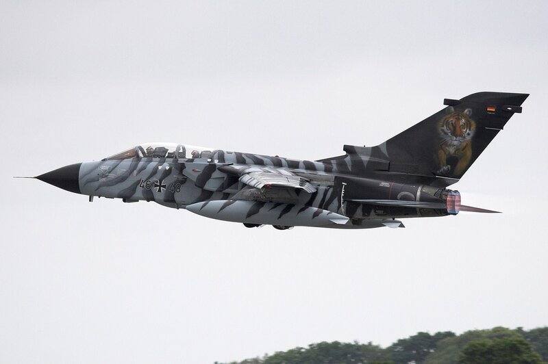 Tiger jet in flight