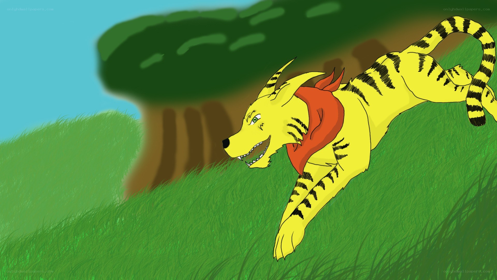 tiger-like creature running