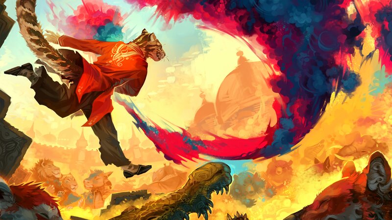 Tiger-like Warrior in Red