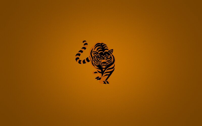 tiger logo on orange background