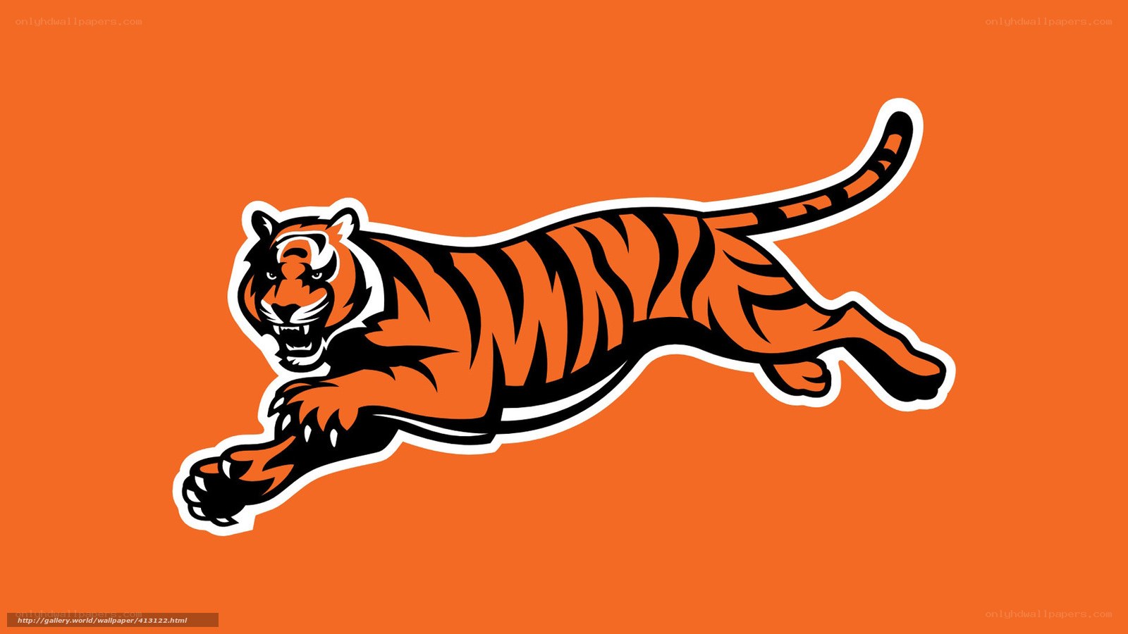 tiger logo on orange background