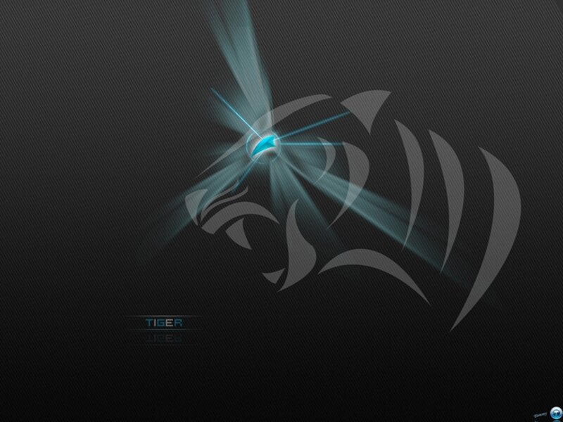 tiger logo with blue light