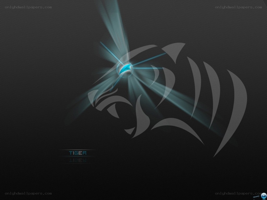 tiger logo with blue light