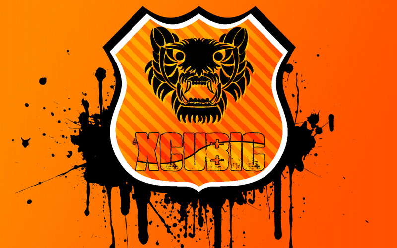 tiger logo with splatter design