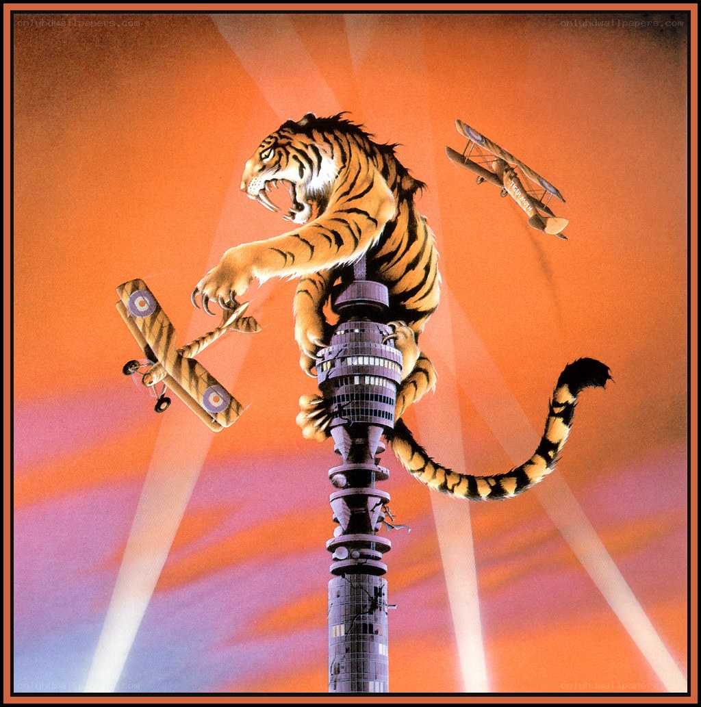 Tiger on a tower