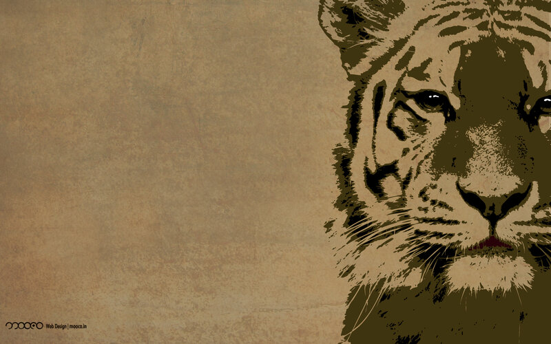 tiger portrait on vintage background