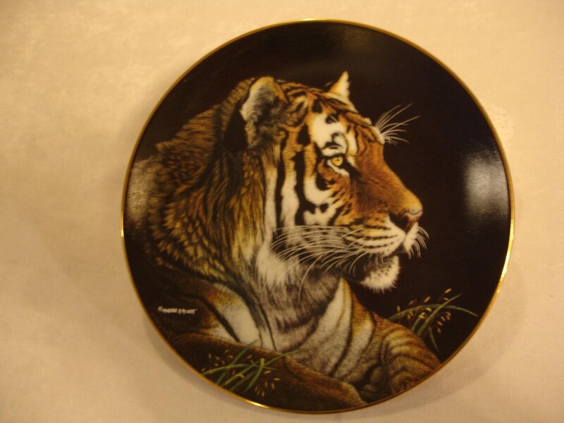 tiger portrait plate