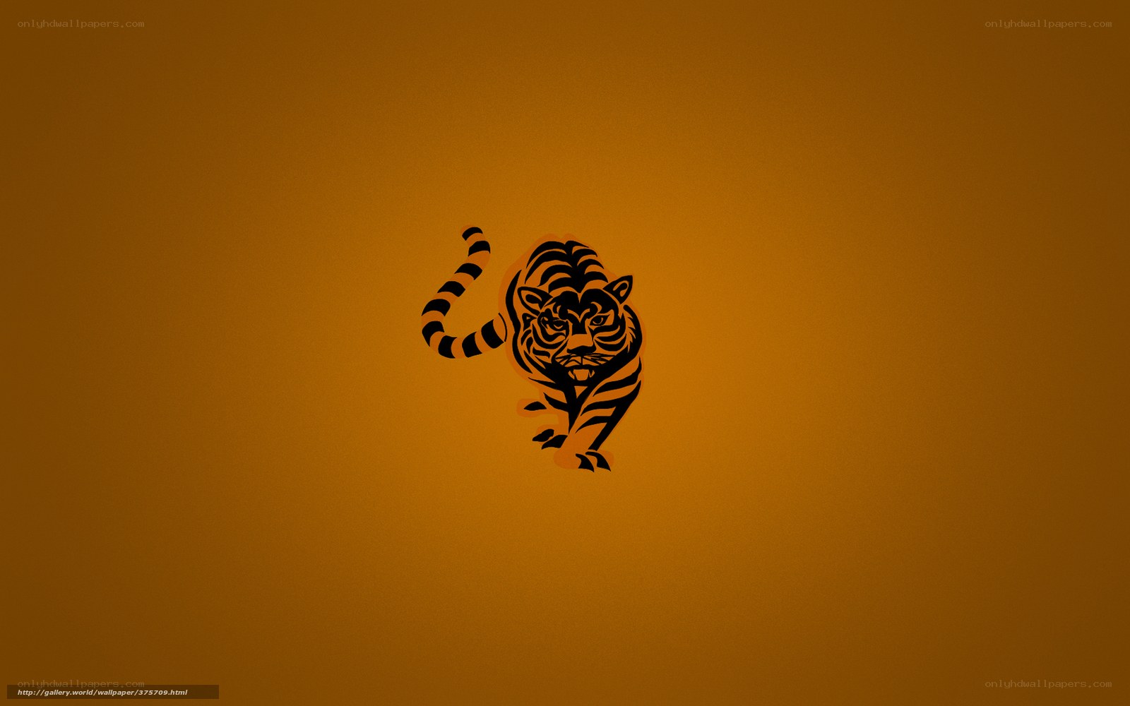tiger silhouette on orange