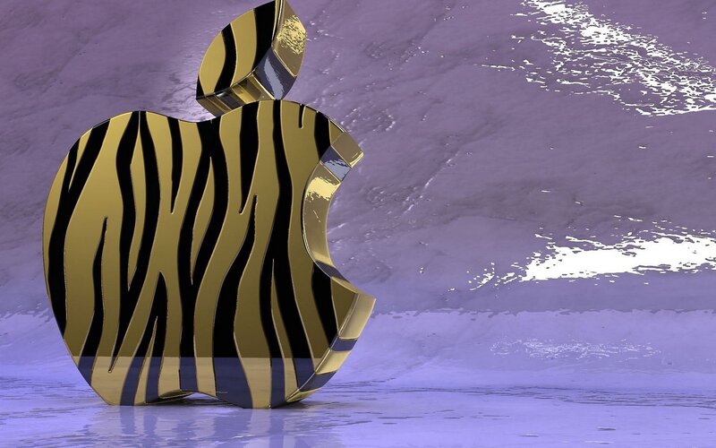 tiger-striped apple logo