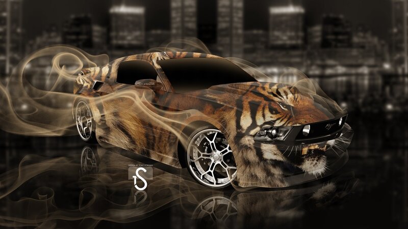 Tiger-striped Car