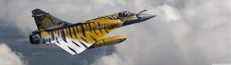 Tiger-striped Jet Fighter — Yellow, Dynamic