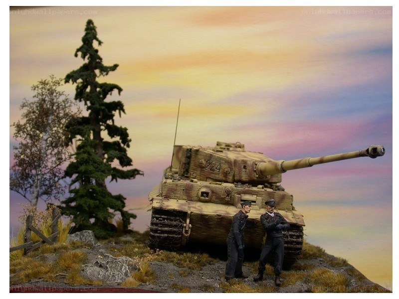 Tiger tank diorama scene