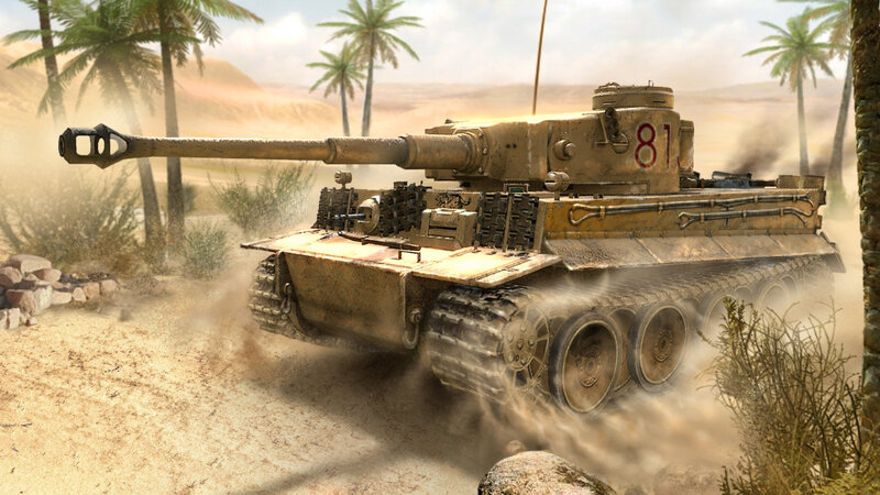 Tiger Tank in Desert — Brown