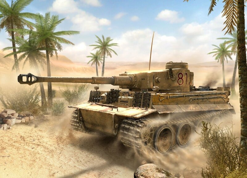 Tiger Tank in Desert — Tan