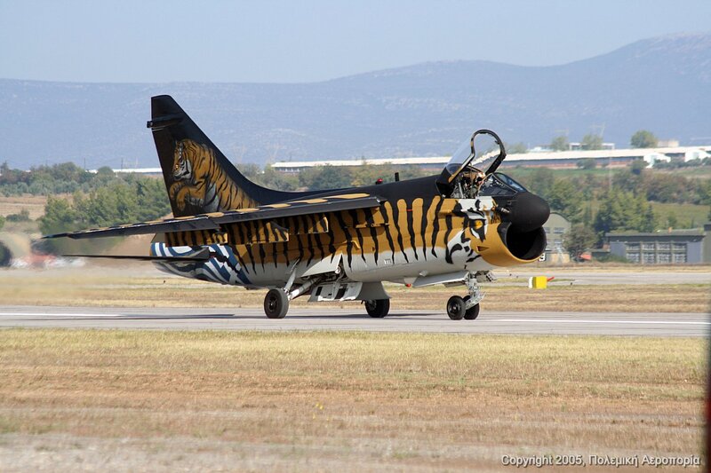 tiger-themed jet on runway
