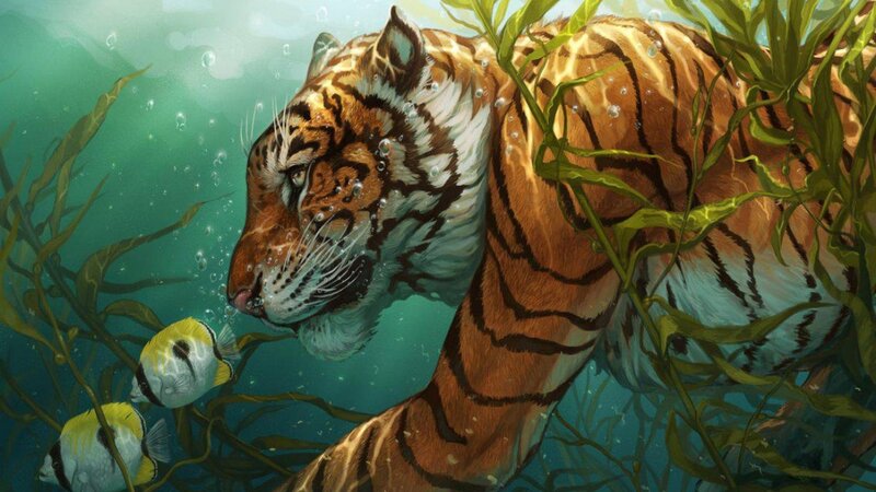 Tiger Underwater — Orange