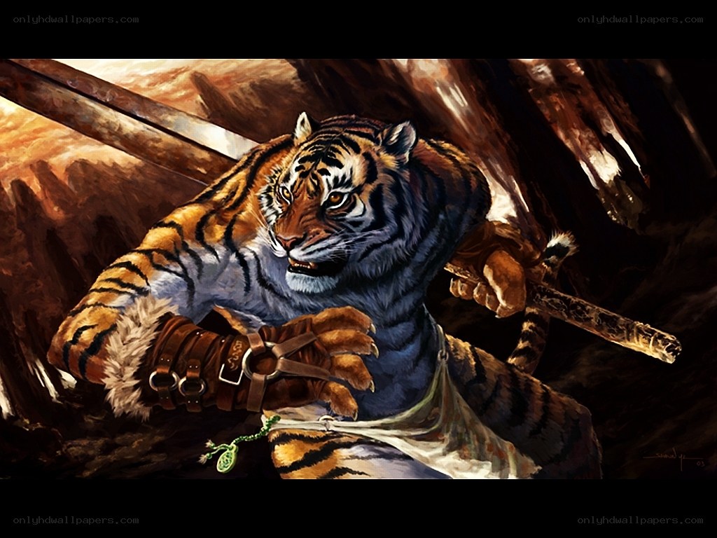tiger warrior in cave