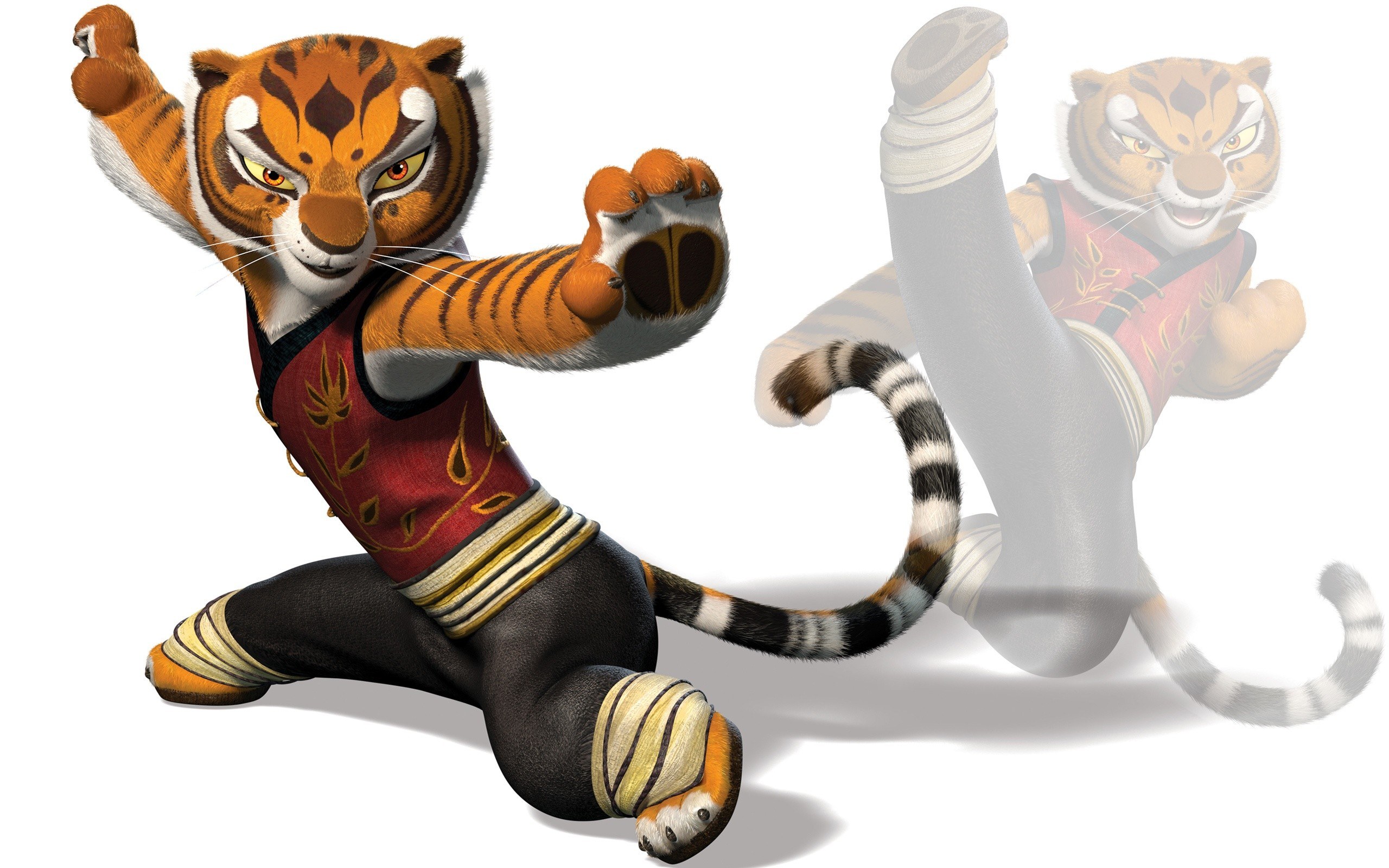 Tiger warrior in martial arts pose