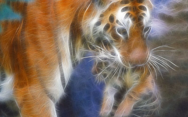 tiger with fractal effect
