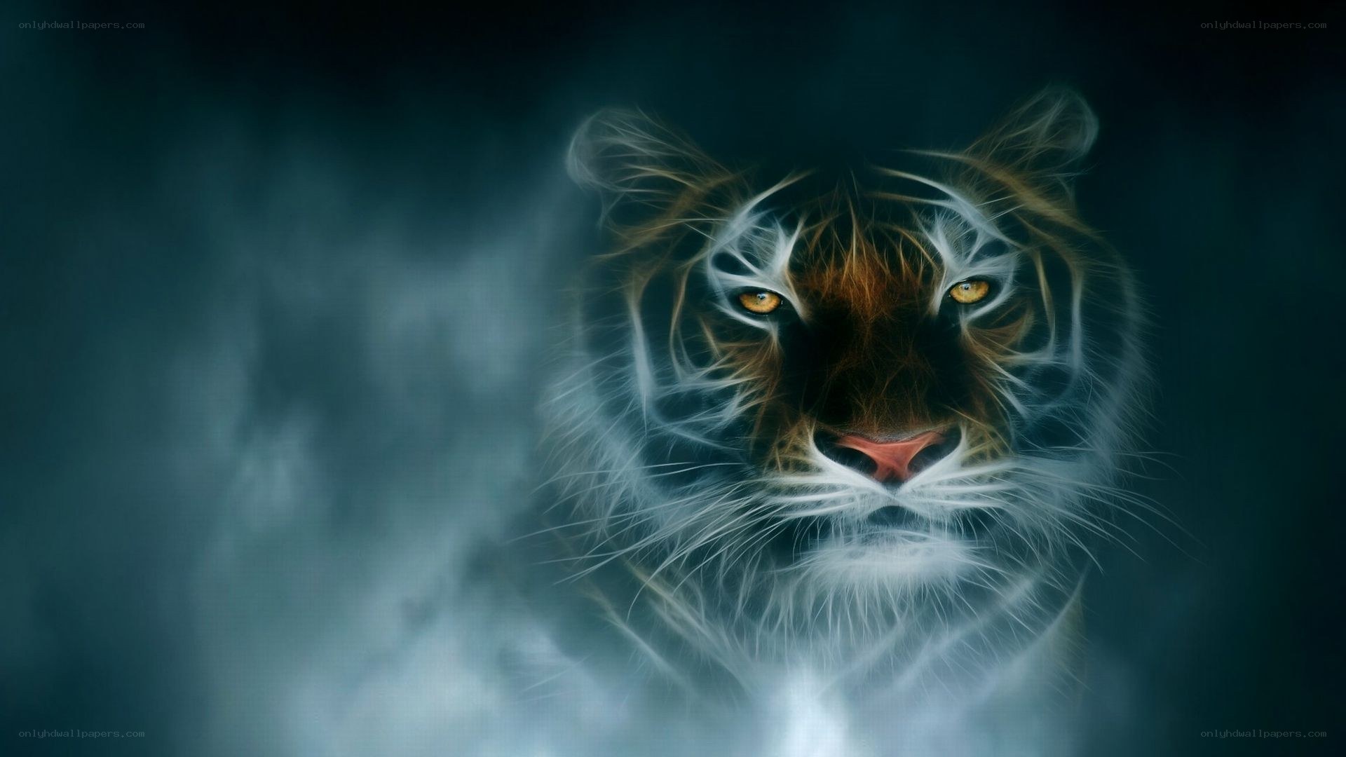 tiger with glowing eyes