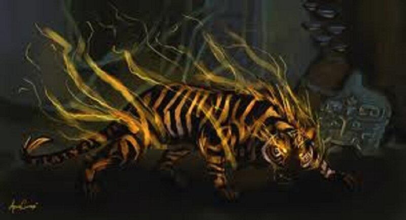 Tiger with Lightning