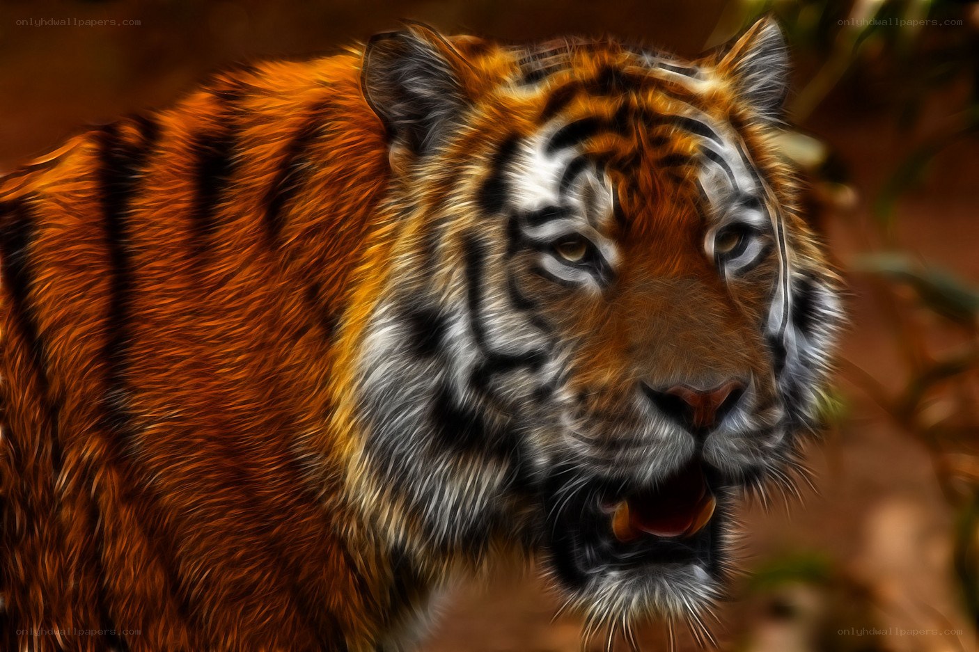tiger with open mouth