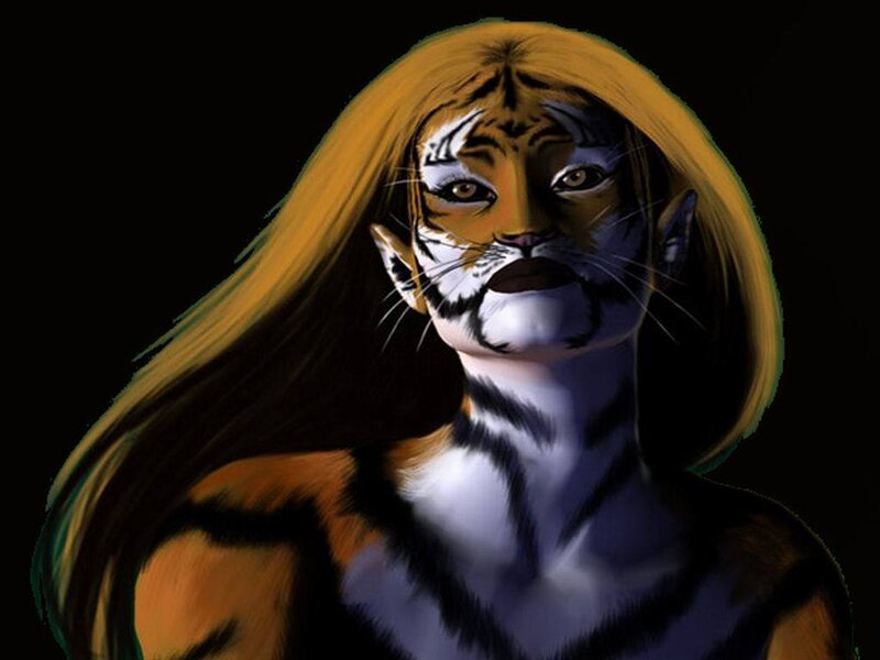 tiger woman character art