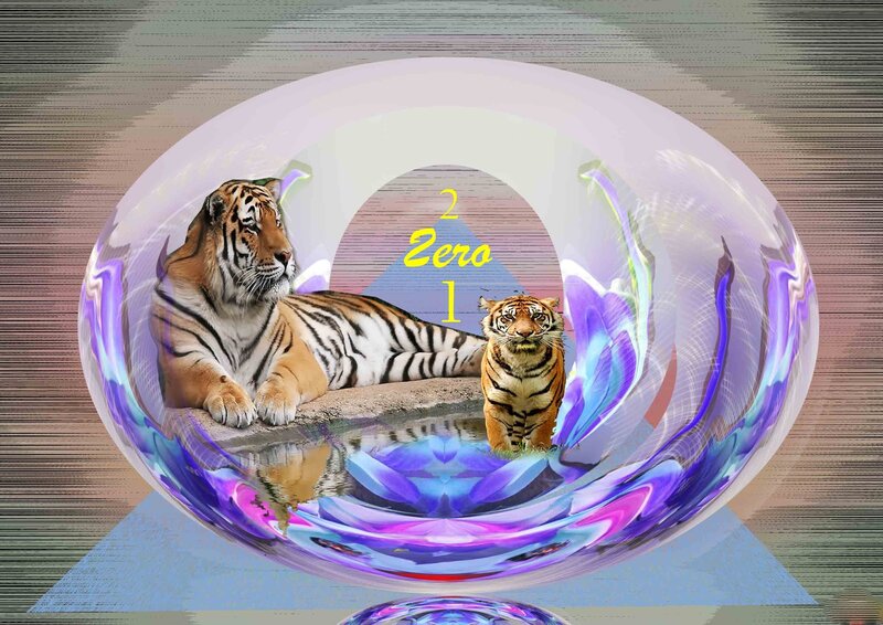 Tigers in a crystal orb
