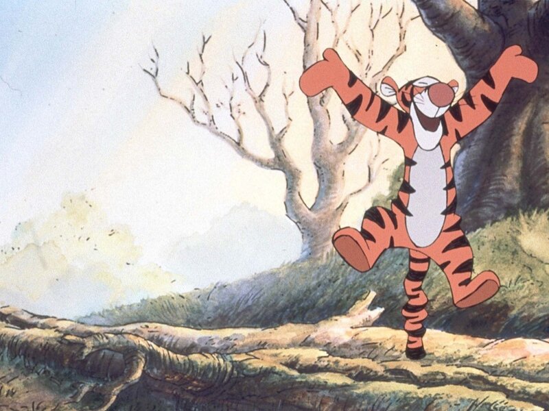 Tigger dancing in the forest