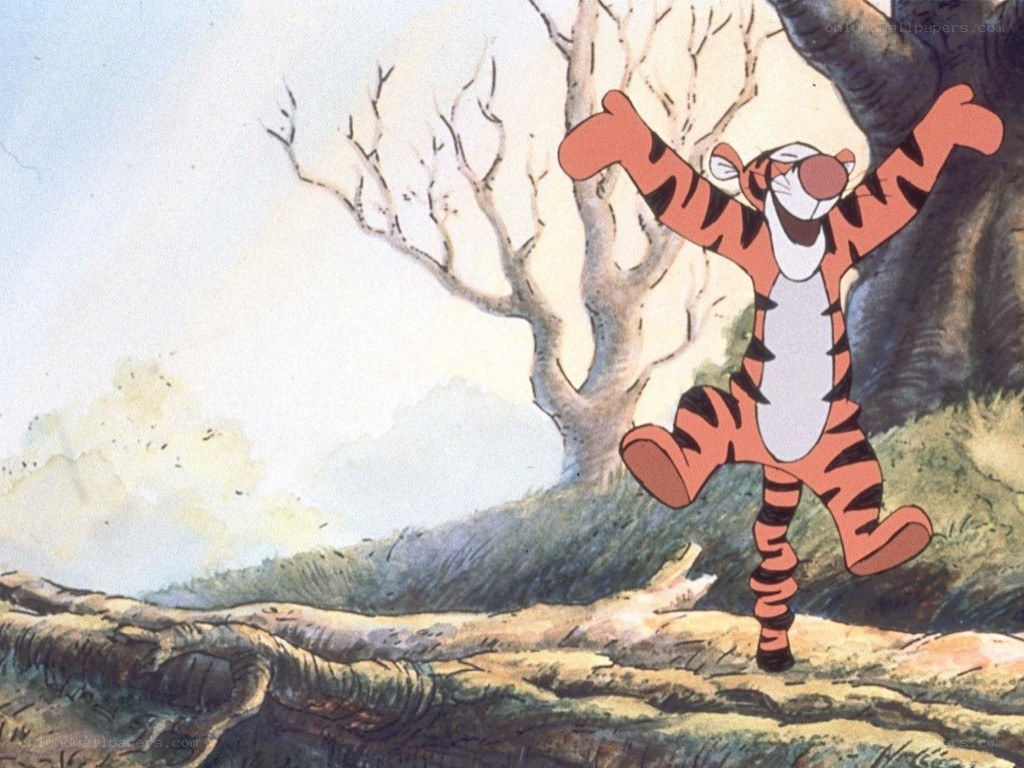 Tigger dancing in the forest