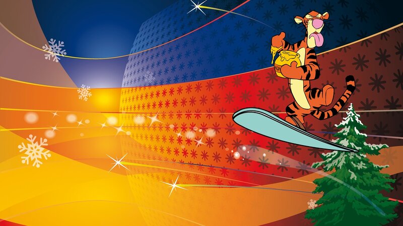 Tigger on a Snowboard — Blue