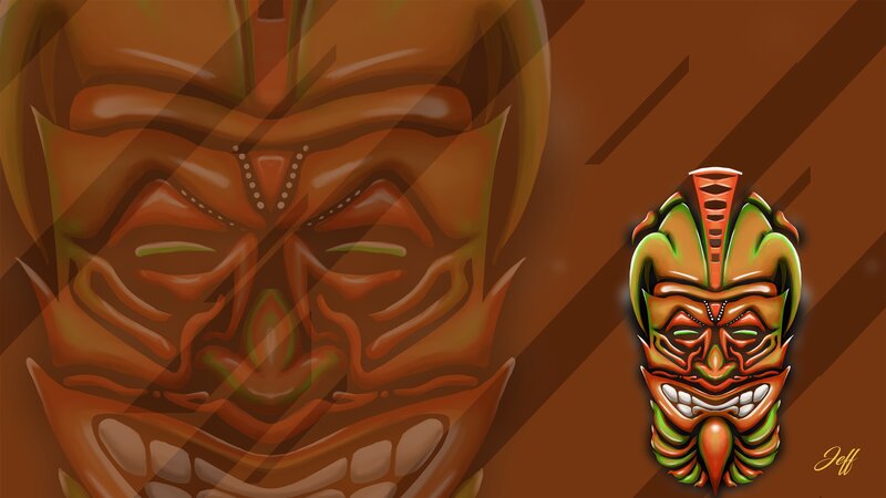 Tiki Mask Illustration