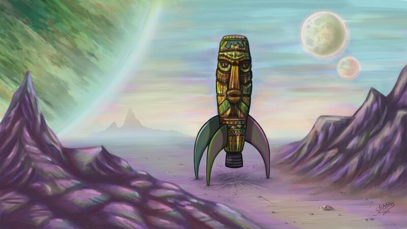Tiki-style Rocket Ship