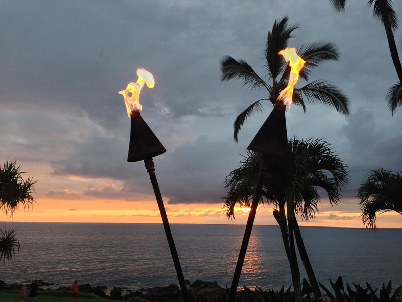 Tiki Torches at Sunset