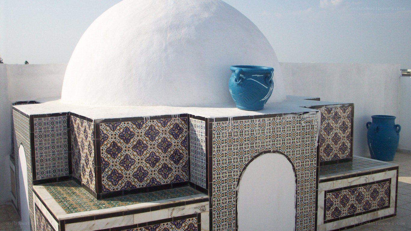 tiled outdoor oven with dome