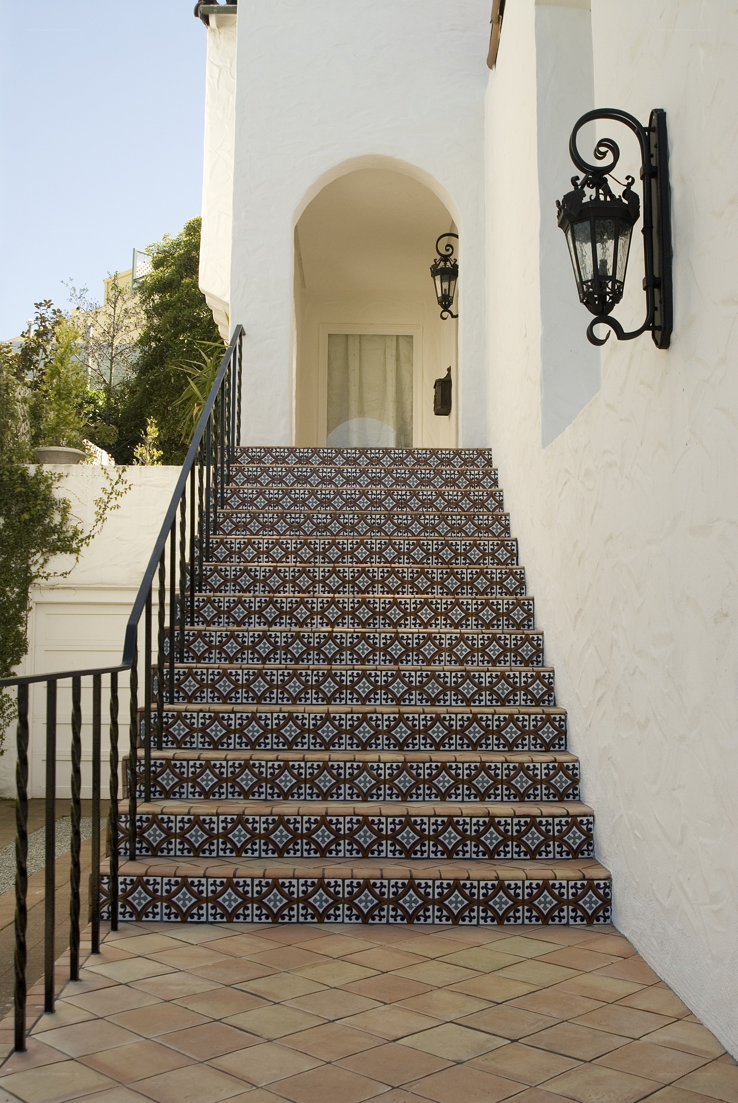 tiled staircase entrance