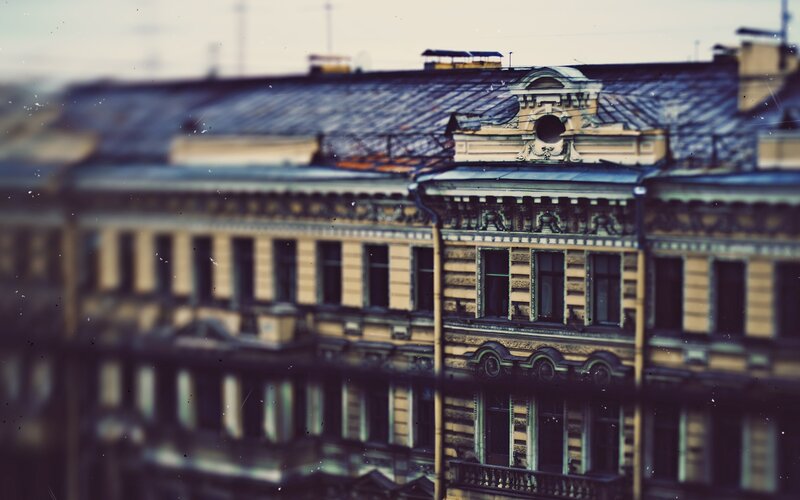 tilt-shift cityscape