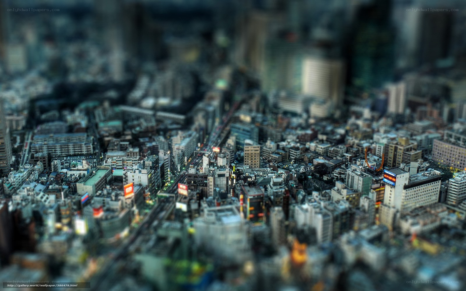 Tilt-shift cityscape view
