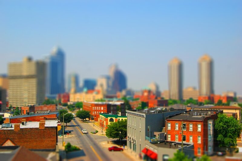 Tilt-shift cityscape view