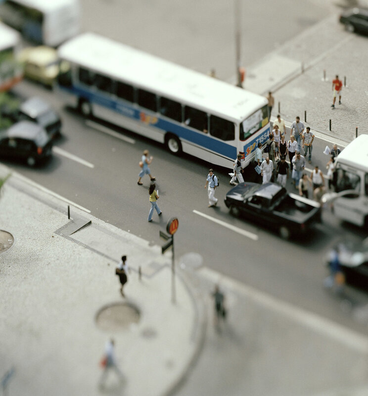 Tilt-shift street scene