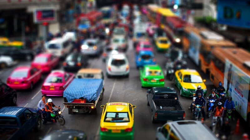 Tilt-shift traffic scene