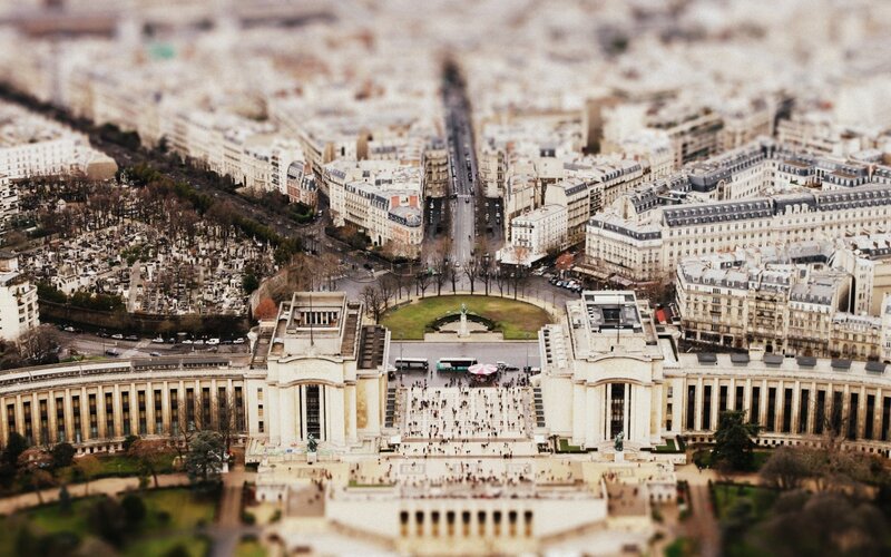 Tilt-shift view of Paris