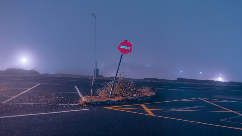 Tilted No Entry Sign