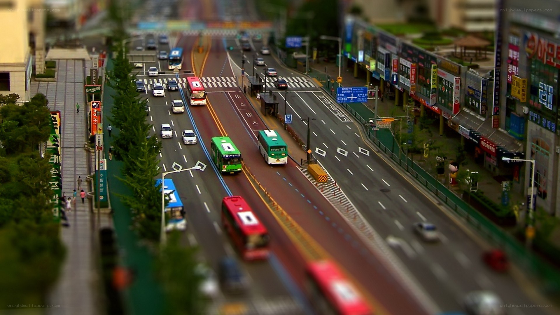 Tilted view of city traffic